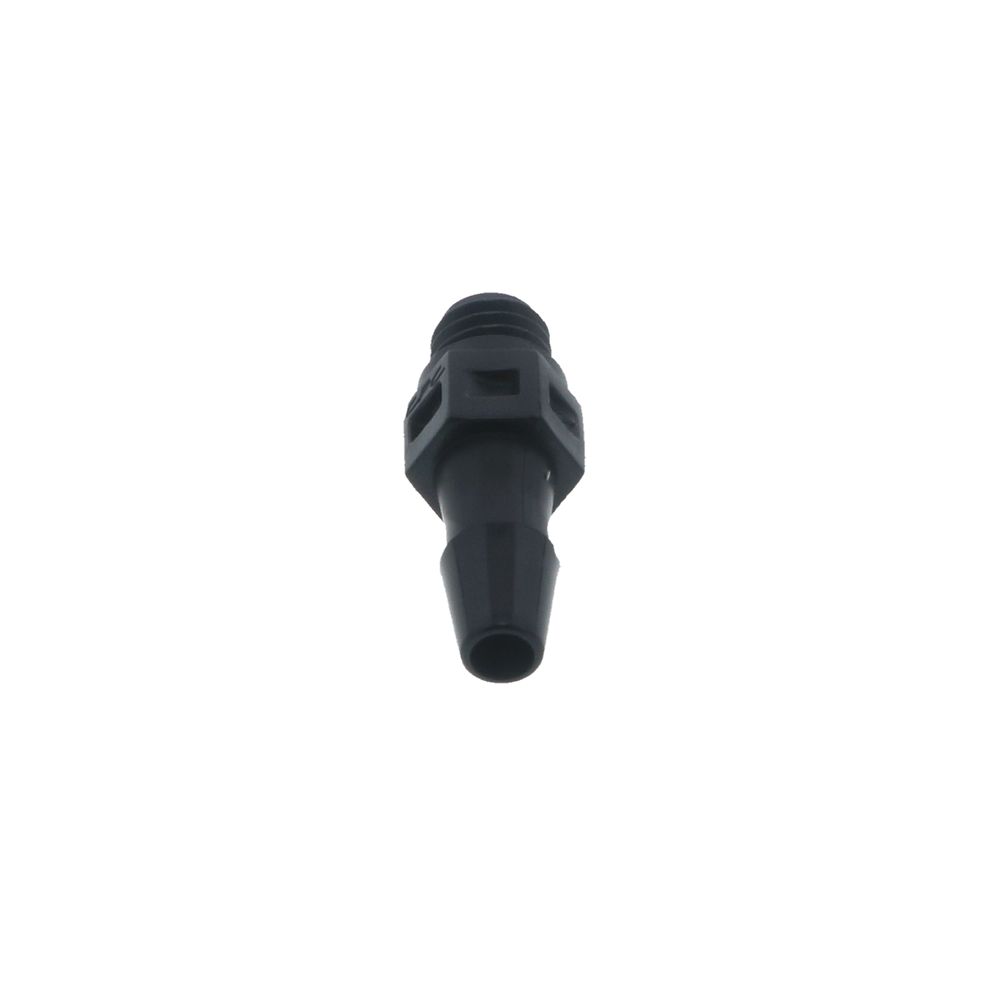 FitQuik Nylon Thread to Tube Straight Fitting - 10-32 UNF to 1/8 Hose Barb - Black