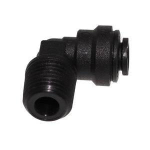 John Guest Fixed Elbow NPTF Black Polypropylene - 1/4 x 1/8 NPTF