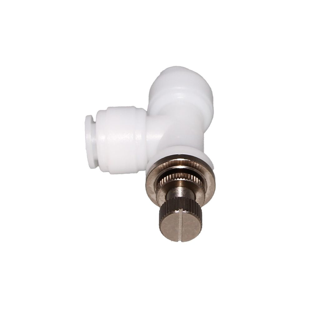 NeoFit - Acetal Natural White Flow Control Elbow Union 3/8" tube
