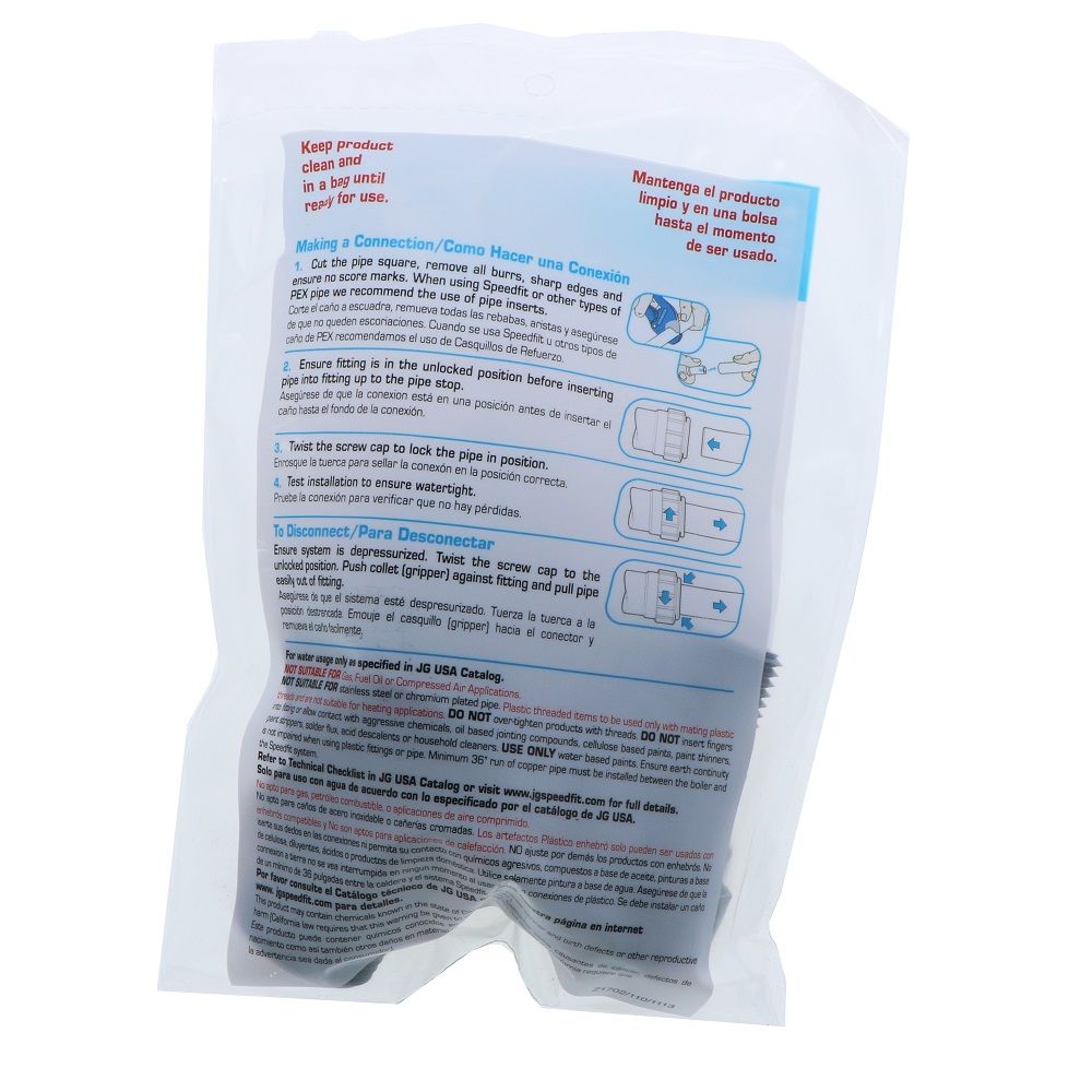 John Guest Black Male Connector - 1 CTS x 1 NPT