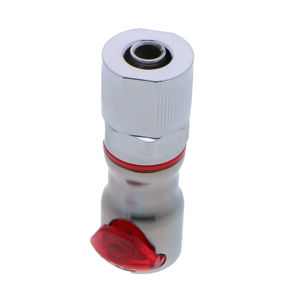 LQ6D13008RED Valved Inline PTF Liquid Cooling Coupling Body 1/2 PTF Warm Red