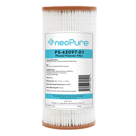 Neo-Pure PS-45097-01 9-3/4" BB High Efficiency Pleated Filter 1 micron