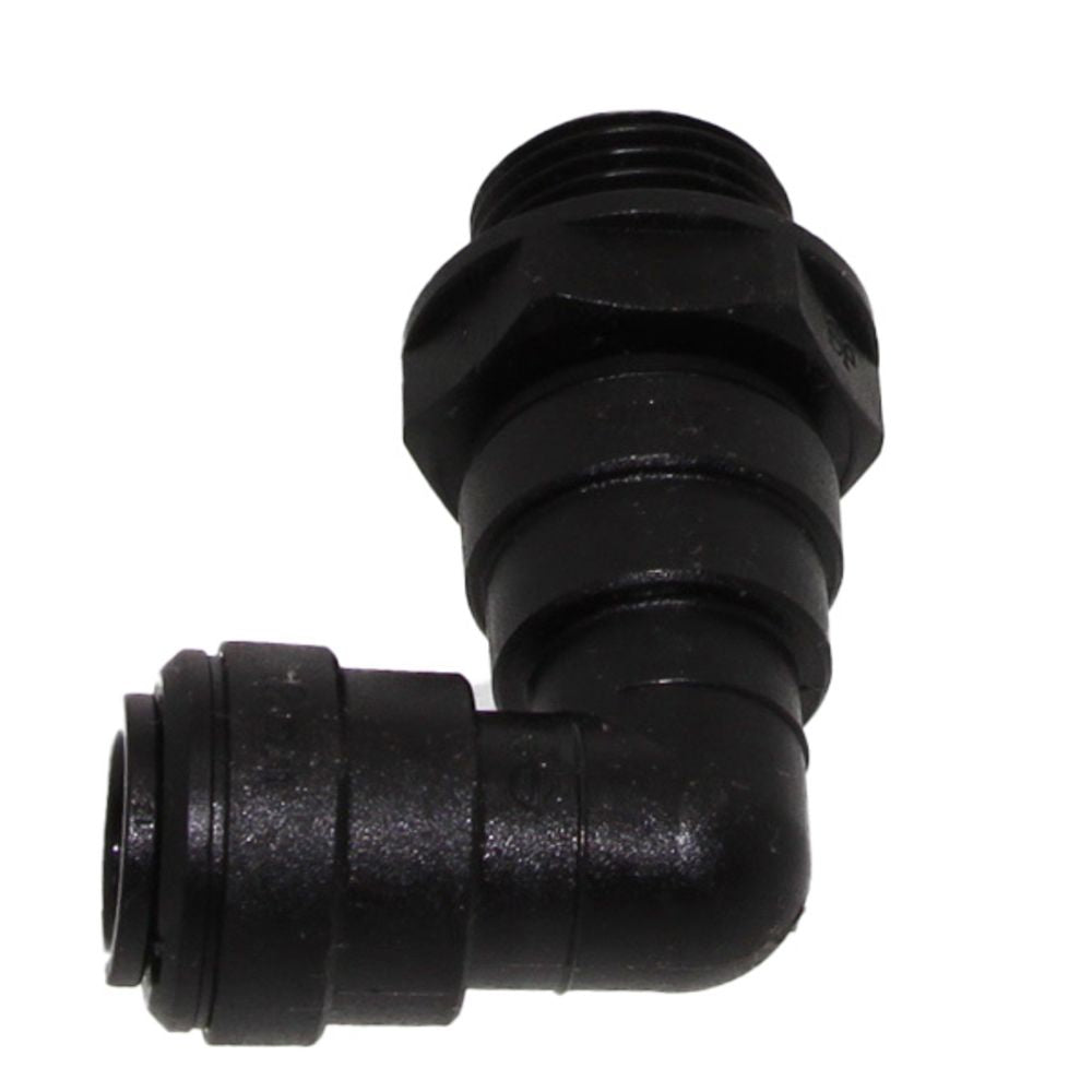 John Guest 10mm x 3/8" [BSPT] Acetal Swivel Male Elbow - Black