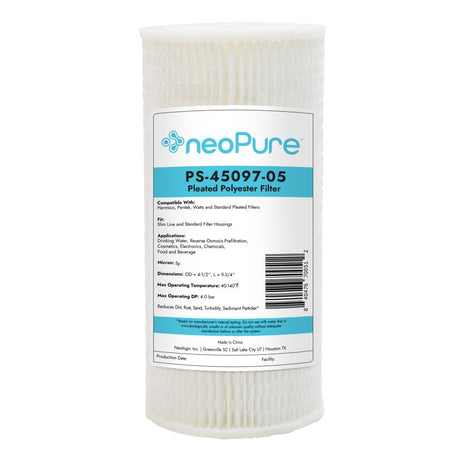 Neo-Pure PS-45097-05 9-3/4" BB High Efficiency Pleated Filter 5 micron