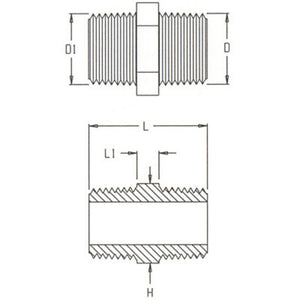 Nipple Hex - 1/2" MPT Natural Nylon