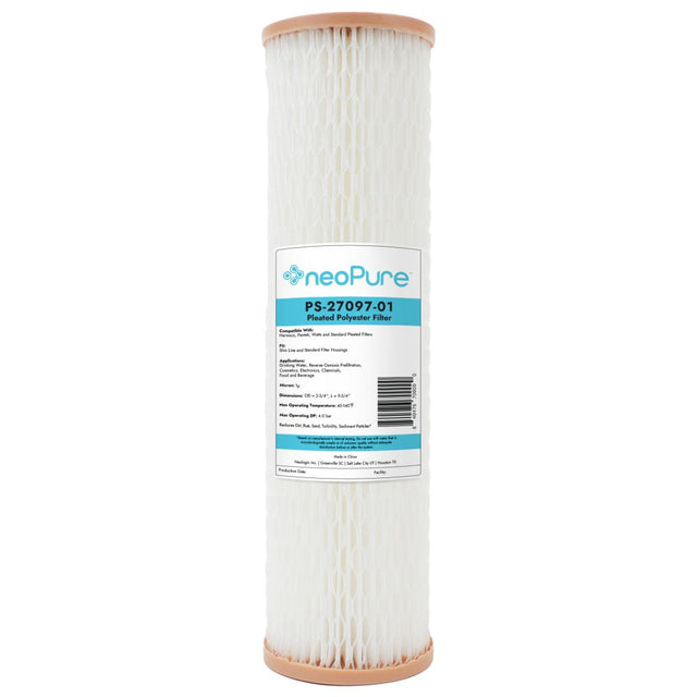 neoPure PS-27097-01 9-3/4" High Efficiency Pleated Filter 1 micron