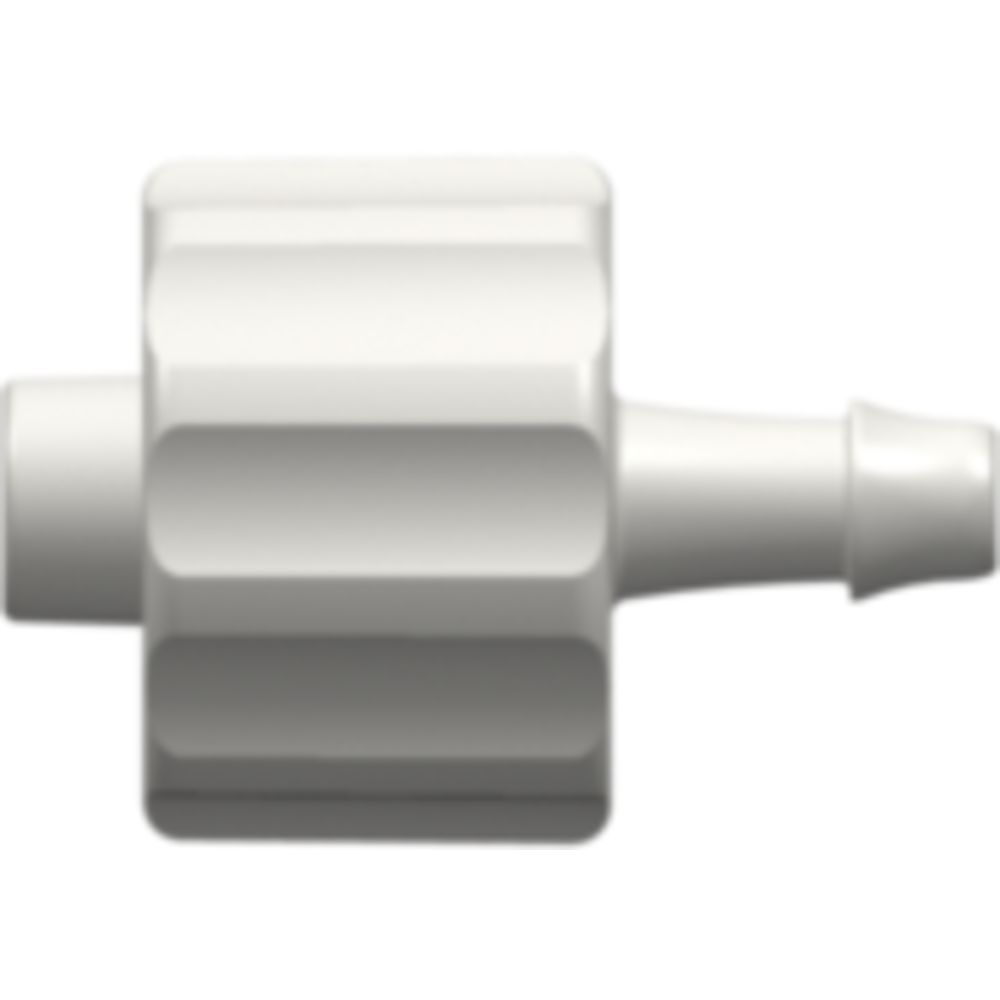 LinkTech Male Luer Integral Lock Ring to 500 Series Barb, 3/32" [2.4 mm] ID Tubing, White Nylon