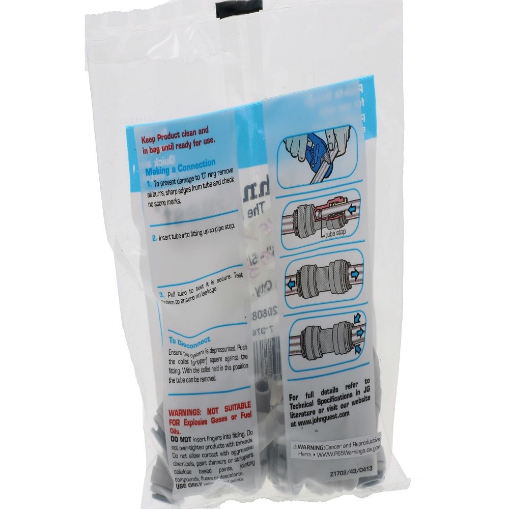 John Guest Stem Elbow Connector - 5/16 Stem x 5/16 Tube