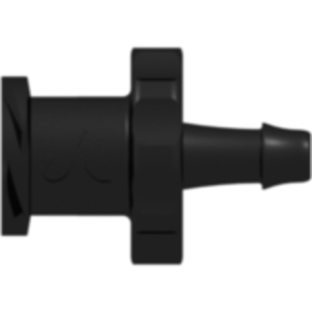 LinkTech Female Luer Thread Style to 500 Series Barb, 3/32" [2.4 mm] ID Tubing, Black Nylon