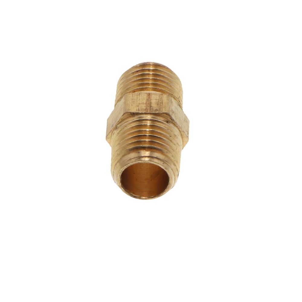 Lead-Free Brass Hex Nipple Threaded 1/4 MPT x 1 L