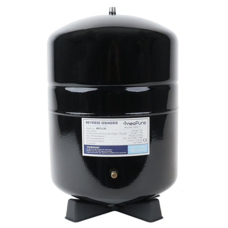 NeoPure Tank RO 3.2 Gallon Black w/Shut-Off Valve - 3/8 x 1/4 NPTF
