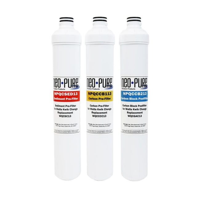 NeoPure 13" Replacement Pre & Post Filter Kit for Watts Kwik Change