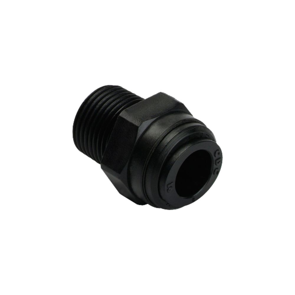 NeoFit - Acetal Black Male Connector 3/8" tube x 1/4" NPTF