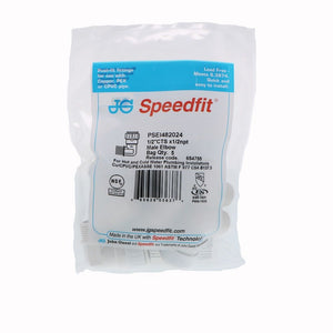 John Guest Male Fixed Elbow - 1/2 CTS x 1/2 NPT - White