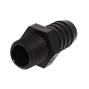 Male Barb Adapter - 5/8 ID x 3/8 MNPT - Black Polypropylene