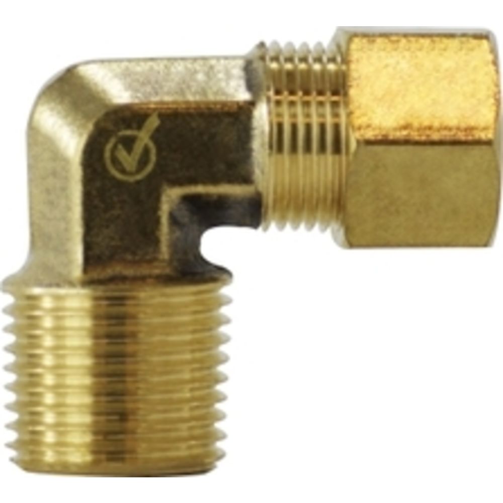 Brass Compression Male Elbow 3/8 Compression x 3/8 MPT [Not Forged]