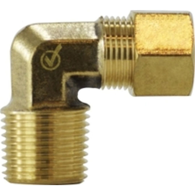 Brass Compression Male Elbow 3/8 Compression x 3/8 MPT [Not Forged]