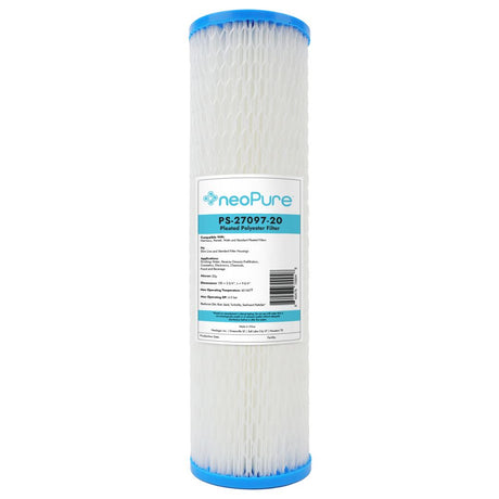 Neo-Pure PS-27097-20 9-3/4" High Efficiency Pleated Filter 20 micron