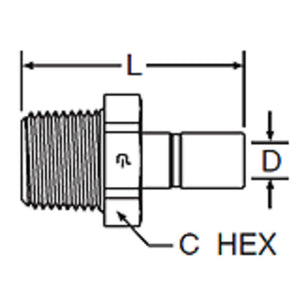 Kynar PVDF Tube Stem Adapter Male - 1/4 x 1/4 NPTF