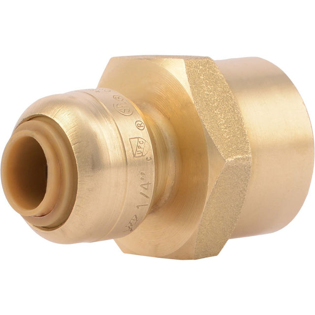 SharkBite® U066LF Lead-Free Brass Push-to-Connect Female Adapter - 1/4" x 1/2" FPT