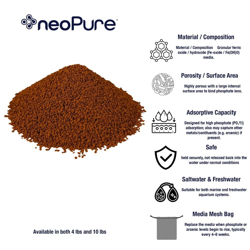 Granular Ferric Oxide [GFO] Phosphate and Arsenic Reduction Media