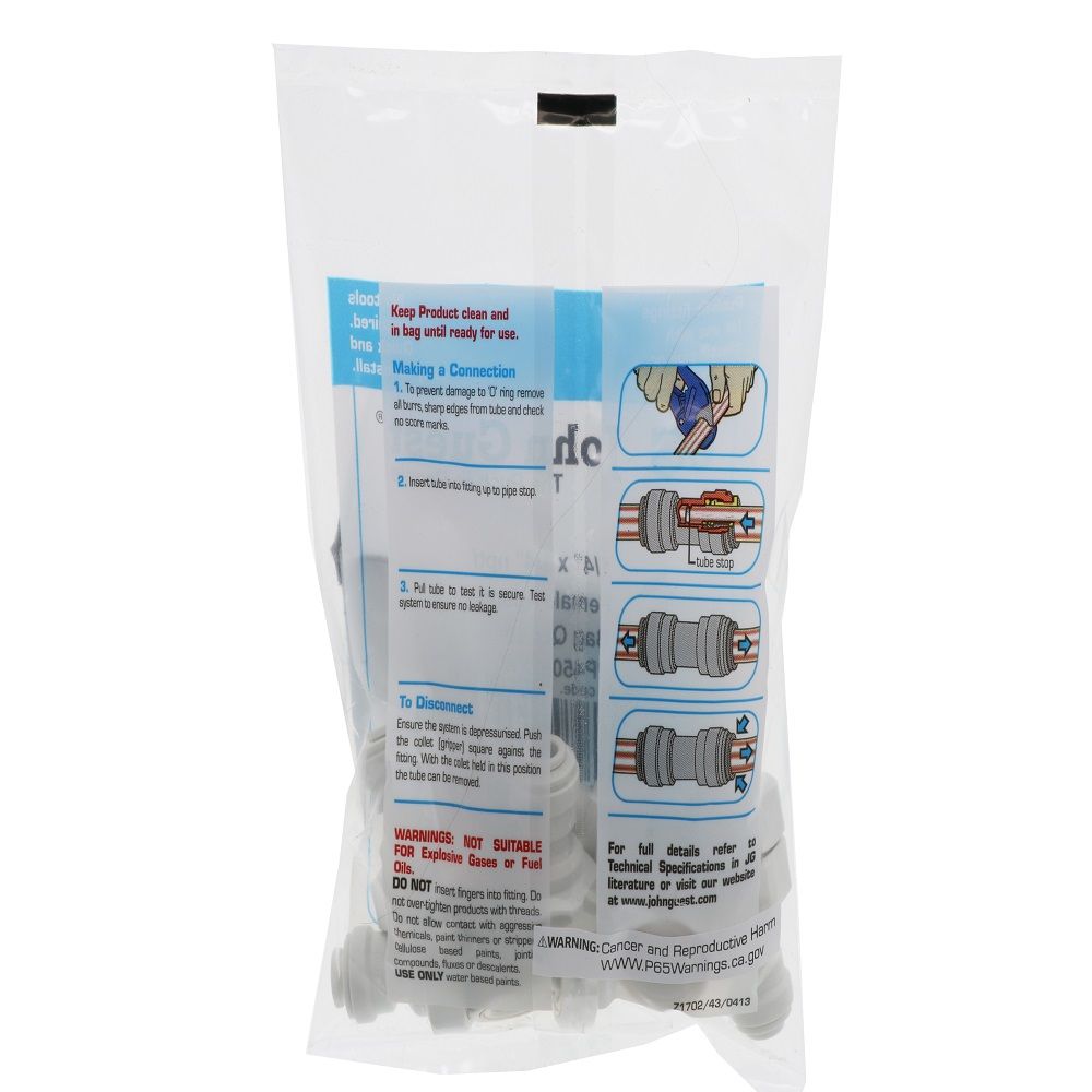 John Guest Female Adapter NPTF Polypro - 1/4 x 1/4 NPTF