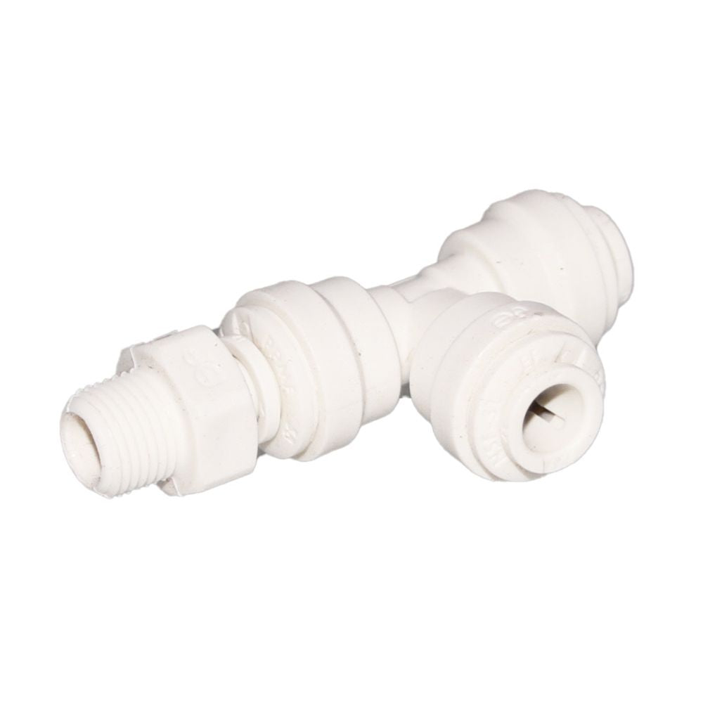 John Guest Polypropylene Swivel Male Run Tee - 1/4 x 1/4 NPTF