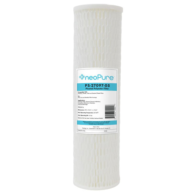 Neo-Pure PS-27097-05 9-3/4" High Efficiency Pleated Filter 5 micron