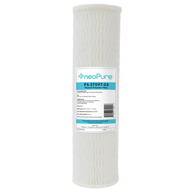 Neo-Pure PS-27097-05 9-3/4" High Efficiency Pleated Filter 5 micron