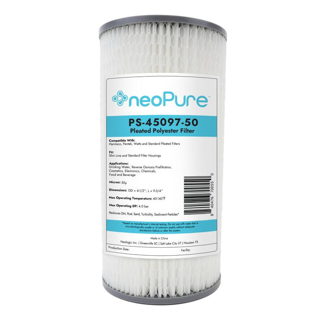 Neo-Pure PS-45097-50 9-3/4" BB High Efficiency Pleated Filter 50 micron