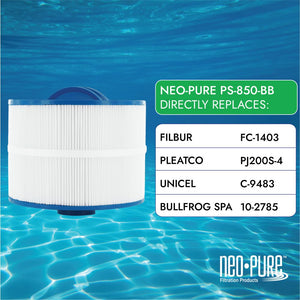 Neo-Pure PS-850-BB Pool and Spa Filter 8" x 6"