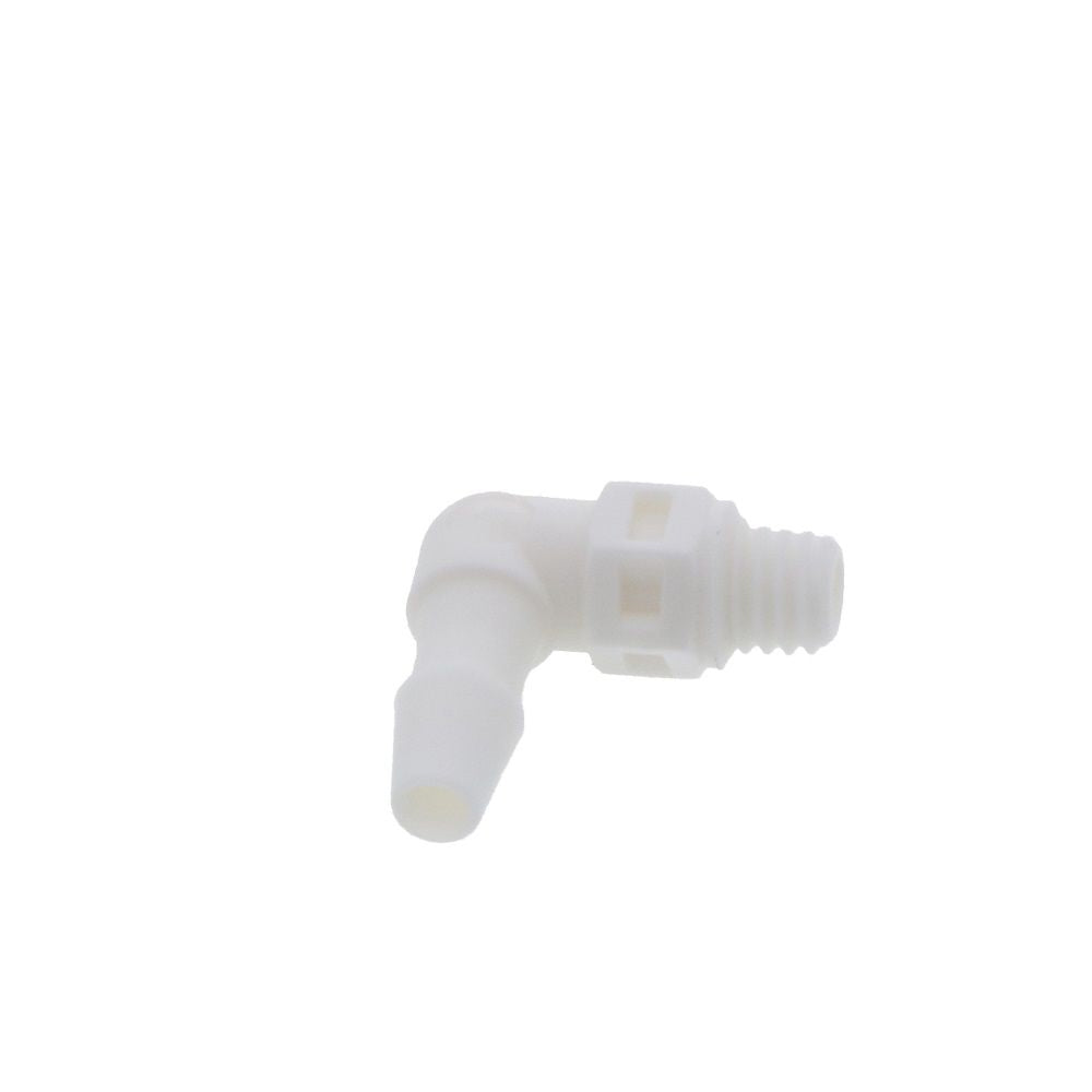 ME430 Elbow Fitting White Nylon Tapered 10-32 X 1/8 HB