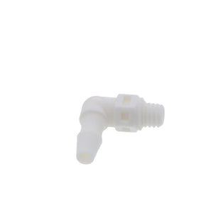 ME430 Elbow Fitting White Nylon Tapered 10-32 X 1/8 HB