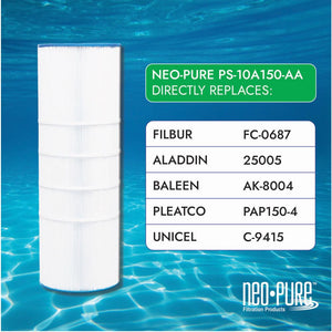 Neo-Pure PS-10A150-AA Pool and Spa Filter 10-1/16" x 31-1/8"