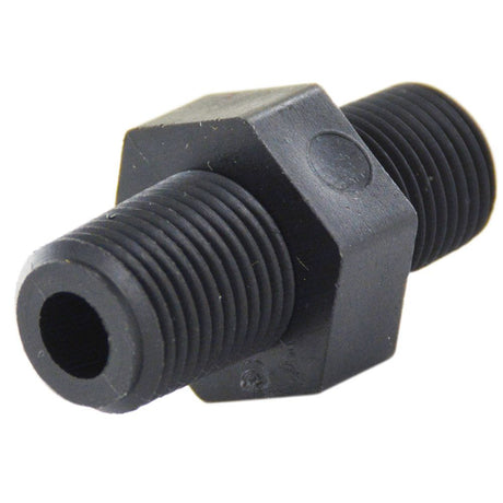 Nipple Hex - 1/8 x 1/8 MPT Black Polypropylene