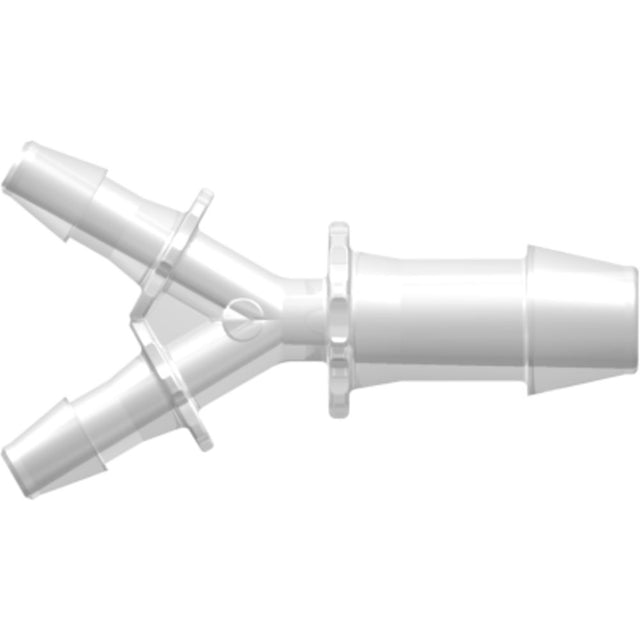 LinkTech Y Tube Fitting with 600 Series Barbs, 1/8" [3.2 mm] and 1/4" [6.4 mm] ID Tubing, Natural Polypropylene