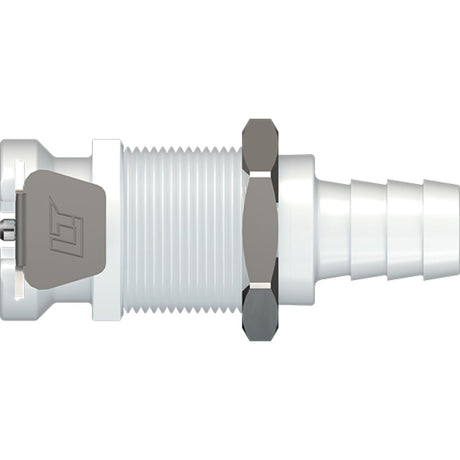 LinkTech 40AC Series Panel Mt. Female, Valved, 5/16" HB, Natural Acetal, Buna N