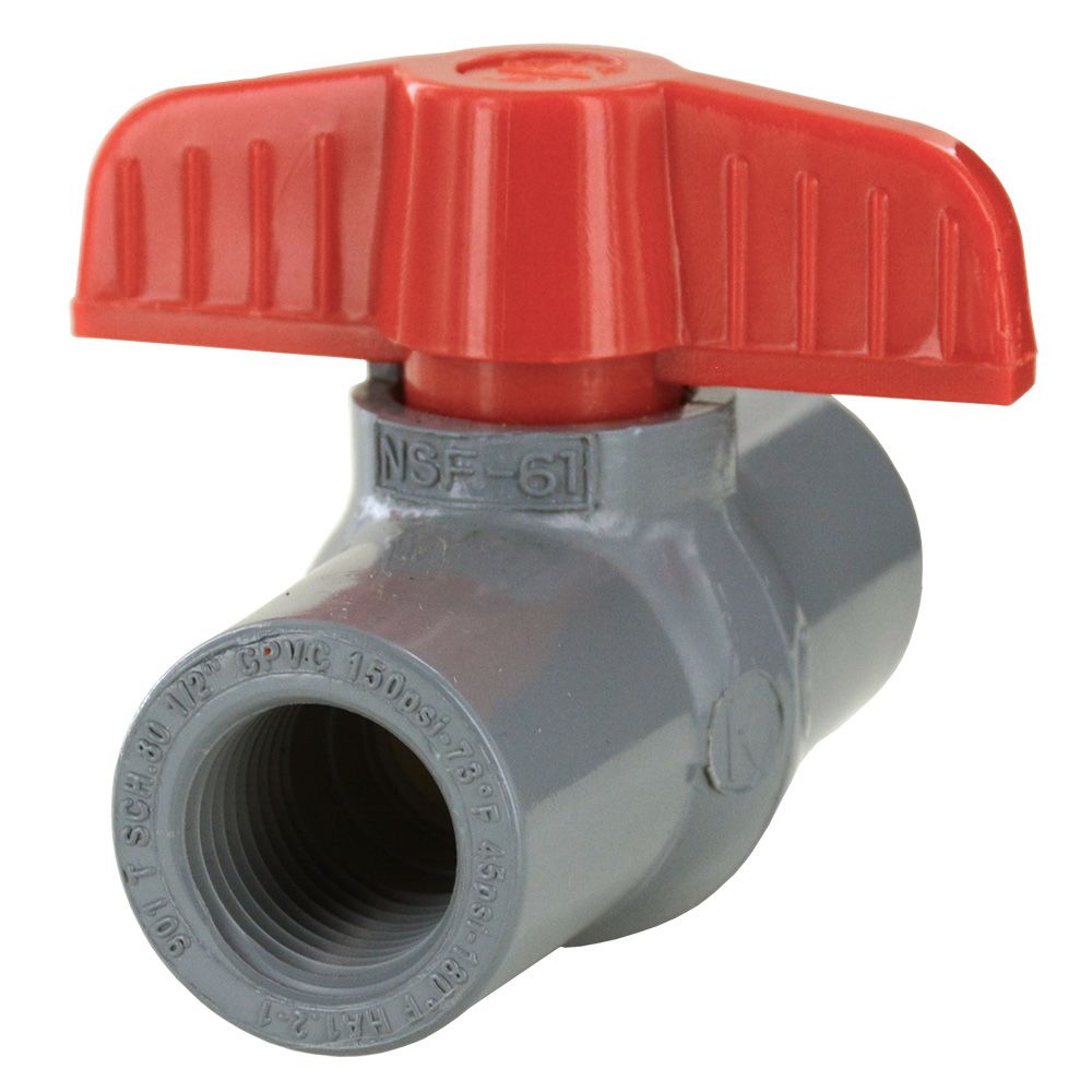 Schedule 80 CPVC Molded-In-Place Ball Valve 1/2" FPT