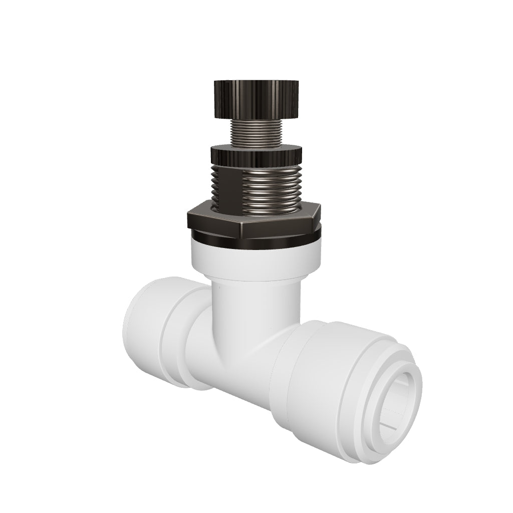 NeoFit - Acetal Natural White Flow Control Bulkhead 1/4" tube