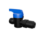 NeoFit Polypro Black Hand Valve Male Connector 1/4" od x 1/4" NPTF