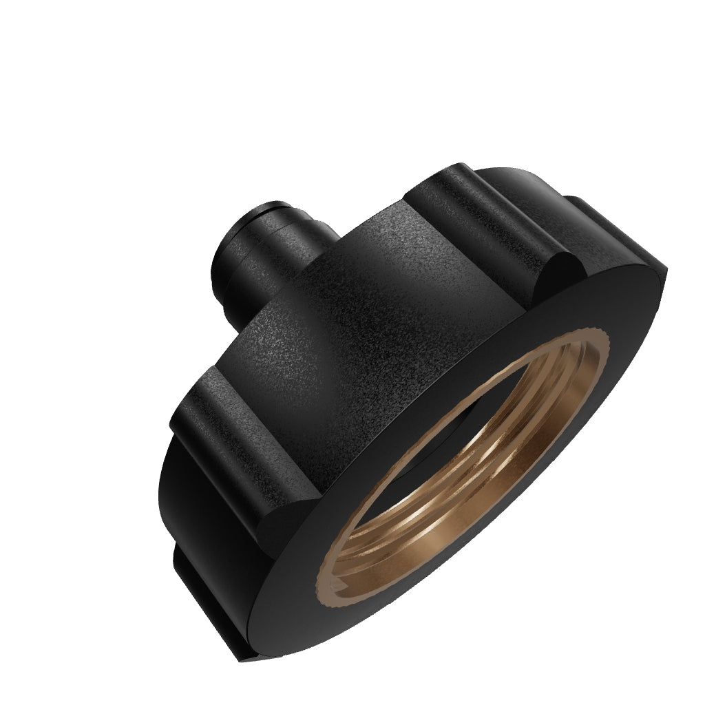 NeoFit - Acetal Black Female Garden Hose Adapter 1/4" tube x 3/4" FHT [NH] - Flat Type