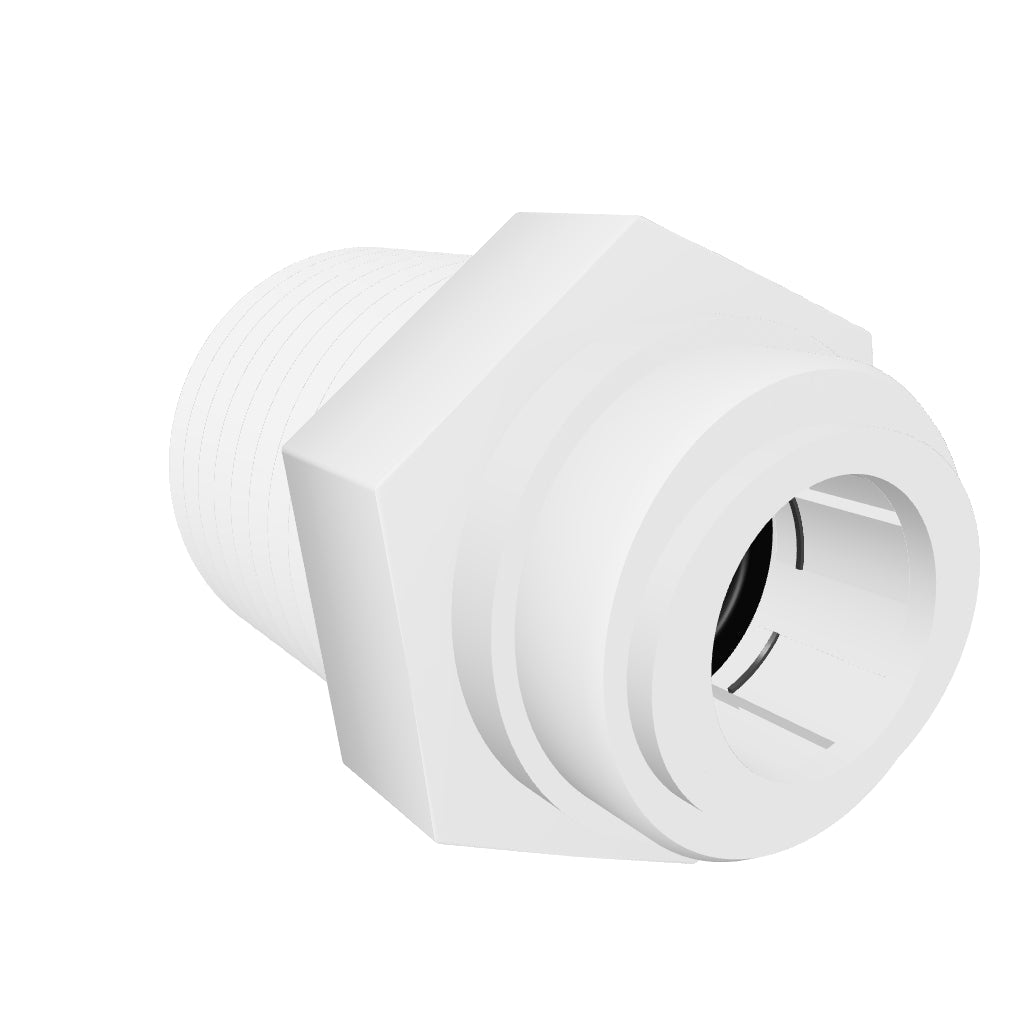 NeoFit - Acetal Natural White Male Connector- 3/8"tube OD x3/8"NPTF
