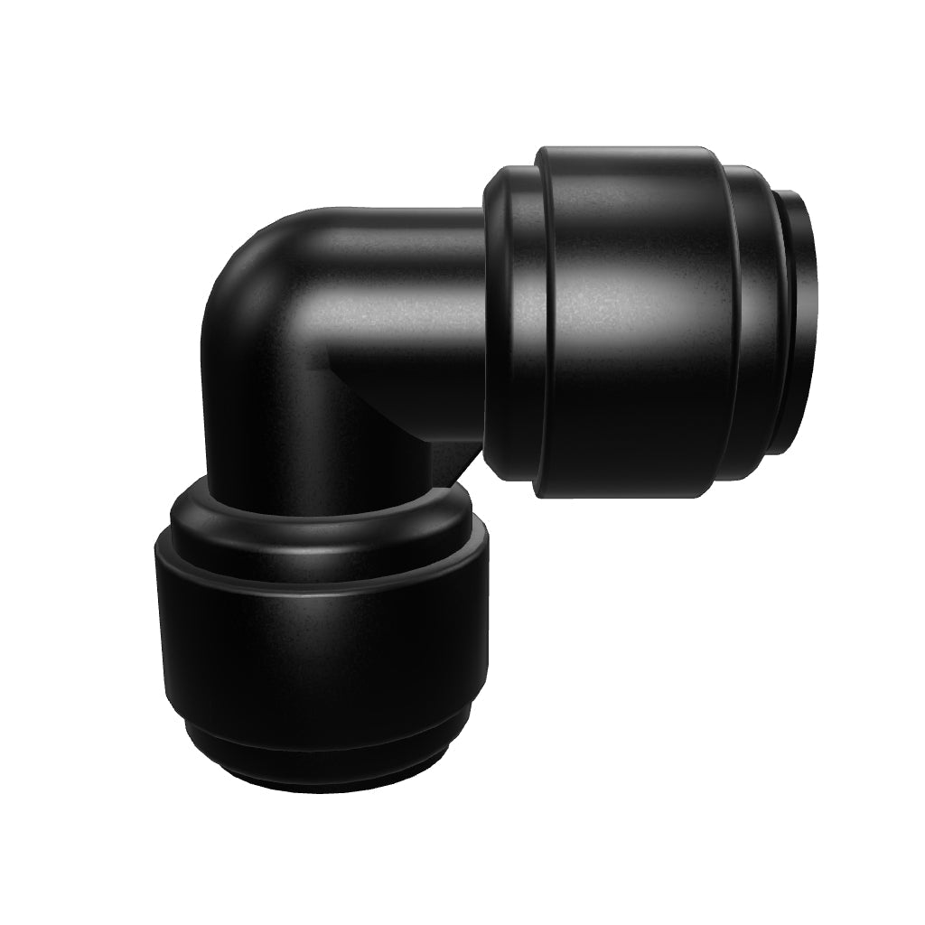 NeoFit - Acetal Black Union Elbow 15mm tube x 15mm tube