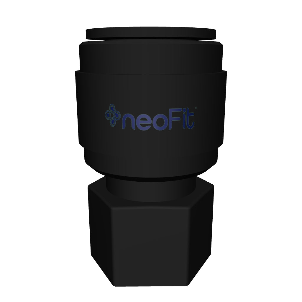 NeoFit - Acetal Black Female Adapter 3/8" tube x 7/16-24 UNS -Cone Type