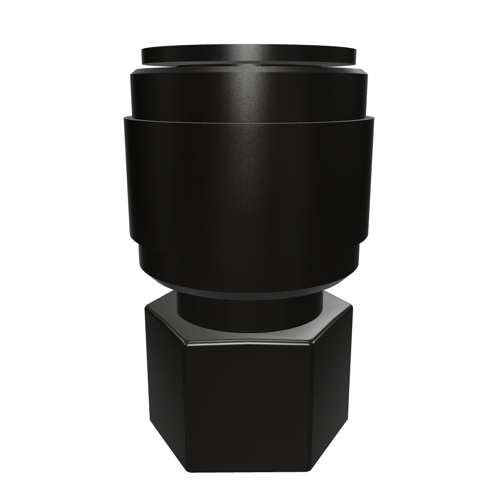 NeoFit - Acetal Black Female Adapter 3/8" tube x 1/4"NPTF - Flat Type