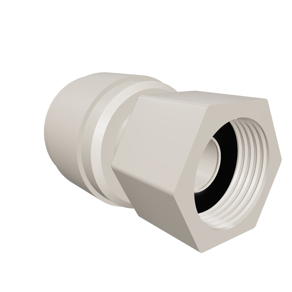 NeoFit - Acetal Gray Female Adapter- 3/8"tube OD x 1/4"NPTF