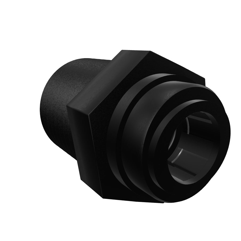NeoFit - Acetal Black Male Connector 3/8" tube x 1/4" NPTF