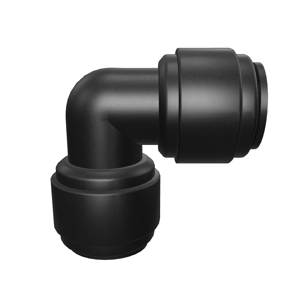 NeoFit - Acetal Black Union Elbow 3/8" tube x 3/8" tube