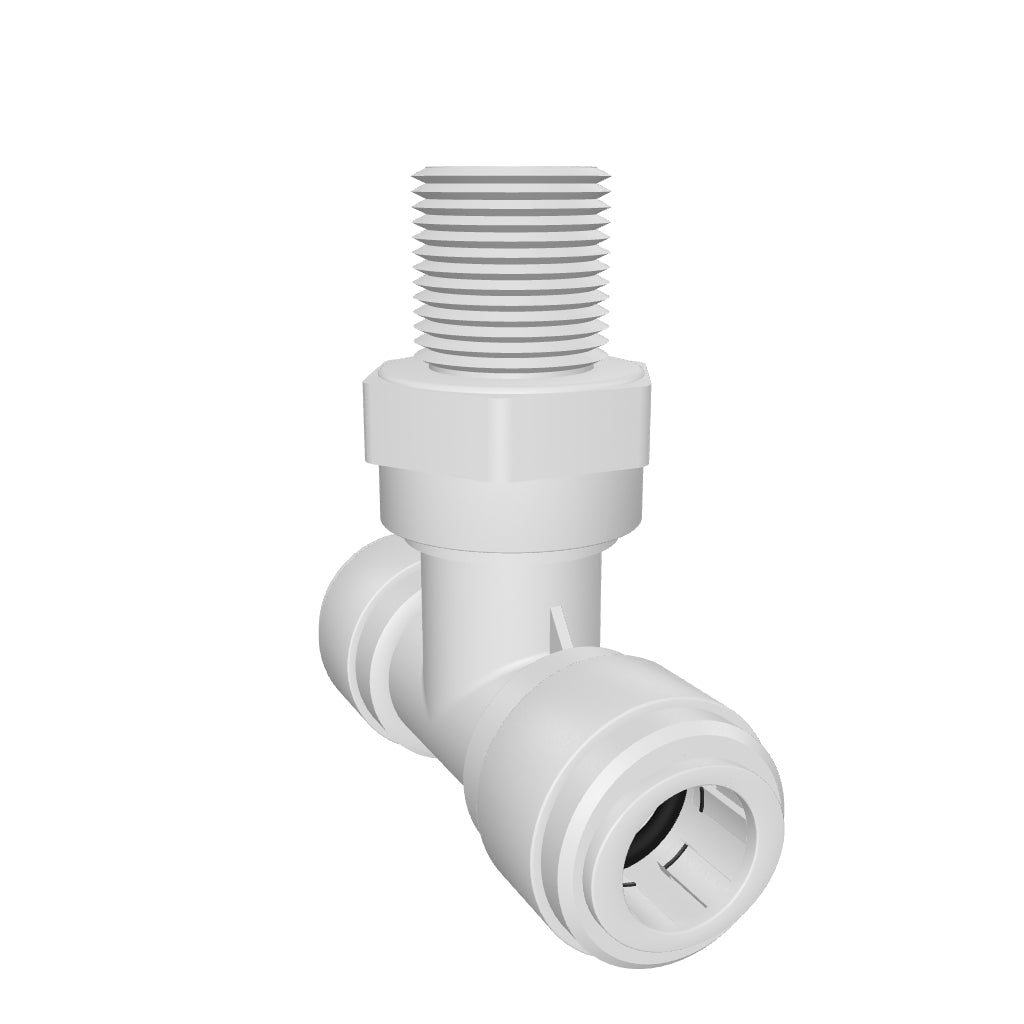 NeoFit - Acetal Natural White Swivel Tee 1/2" x 1/2" NPTF Branch