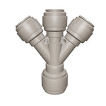 NeoFit Acetal Gray Three Way Divider 1/2" tube x 3/8" tube